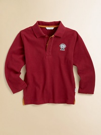 A classic long-sleeve polo with a signature touch, contrast twill trim and a Mister Marc appliqué on the chest.Ribbed polo collarHidden button placket with contrast trimChest appliquéLong sleeves with sewn hemsEven side-split hemCottonMachine washImported Please note: Number of buttons may vary depending on size ordered. A classic long-sleeve polo with a signature touch, contrast twill trim and a Mister Marc appliqué on the chest.Ribbed polo collarHidden button placket with contrast trimChest appliquéLong sleeves with sewn hemsEven side-split hemCottonMachine washImported Please note: Number of buttons may vary depending on size ordered.