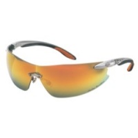 Harley-Davidson HD800 Safety Glasses with Silver Tempels Frame and Orange Mirror Tint Hardcoat Lens