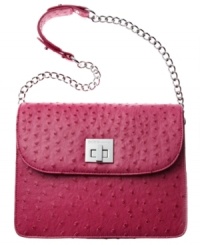 Worthy of the French film siren it was named for, BCBGeneration's Bardot shoulder silhouette in an alluring ostrich-embossed pattern evokes elegant afternoons on the Riviera. Refined nickel hardware adorn the design, while a graceful chain-link strap adds instant allure. Worthy of the French film siren it was named for, BCBGeneration's Bardot shoulder silhouette in an alluring ostrich-embossed pattern evokes elegant afternoons on the Riviera. Refined nickel hardware adorn the design, while a graceful chain-link strap adds instant allure.