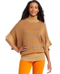 Make a statement in Charter Club's patterned, slouchy sweater. The chic silhouette is brought to life with autumn-ready colors!
