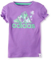 Adidas Girls 2-6x Play Your Heart Out Tee, Purple, 4 Adidas Girls 2-6x Play Your Heart Out Tee, Purple, 4