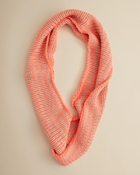 Crafted in a rich cotton knit, Echo's striped infinite scarf is a stylish way to navigate wintry weather. Crafted in a rich cotton knit, Echo's striped infinite scarf is a stylish way to navigate wintry weather.