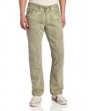 True Religion Men's Ricky Straight Fit Oil Dye In Platoon Olive