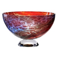 Generously proportioned bowl and vase are created by Kjell Engman and executed by the skills of the glassblowers to create these handsome pieces. Generously proportioned bowl and vase are created by Kjell Engman and executed by the skills of the glassblowers to create these handsome pieces.
