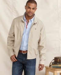 Hit the links in style with this modern full-zip golf jacket from Tommy Hilfiger. Hit the links in style with this modern full-zip golf jacket from Tommy Hilfiger.