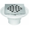 Oatey 42237 PVC Shower Drain with Snap-Tite Square Top Stainless Steel Strainer for Tile Shower Bases, 2-Inch or 3-Inch