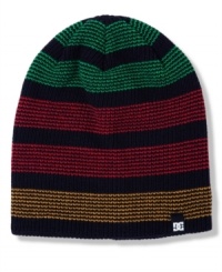 Go, Stop, or Yield. Remain warm as you go with the flow wearing this bright horizontal stripe beanie by DC Shoes.