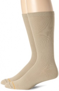 Gold Toe Men's Rib OTC Moderate Compression, Khaki, Large