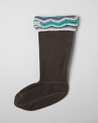 Add warmth and pizazz to your favorite Hunter design with these chevron-patterned fleece socks. Add warmth and pizazz to your favorite Hunter design with these chevron-patterned fleece socks.