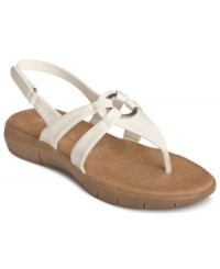 Such a sweet little shoe. The Swipt Away sandals by Aerosoles feature a Velcro strap at the ankle for extra flexibility. Such a sweet little shoe. The Swipt Away sandals by Aerosoles feature a Velcro strap at the ankle for extra flexibility.