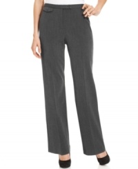 For a chic and sleek look, snag JM Collection's straight leg plus size pants, enhanced by a built-in slimming panel-- they're an Everyday Value! For a chic and sleek look, snag JM Collection's straight leg plus size pants, enhanced by a built-in slimming panel-- they're an Everyday Value!