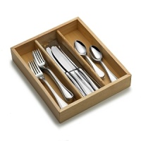 Set the table for casual and formal events alike with this assortment of durable, versatile flatware. The set includes 12 dinner forks, 12 dinner knives and 12 teaspoons with a slotted wood caddy for easy storage. Set the table for casual and formal events alike with this assortment of durable, versatile flatware. The set includes 12 dinner forks, 12 dinner knives and 12 teaspoons with a slotted wood caddy for easy storage.