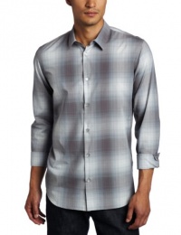 Calvin Klein Sportswear Men's Long Sleeve Large Ombre Plaid Poplin Calvin Klein Sportswear Men's Long Sleeve Large Ombre Plaid Poplin