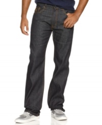 These sleek dark denim jeans by Rocawear are great for kicking it at happy hour or at home. These sleek dark denim jeans by Rocawear are great for kicking it at happy hour or at home.