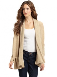 THE LOOKDraped open frontDual patch pocketsTHE FITAbout 26 from shoulder to hemTHE MATERIALCotton/wool/nylonCARE & ORIGINHand washImportedModel shown is 5'8 (172½cm) wearing US size Small. THE LOOKDraped open frontDual patch pocketsTHE FITAbout 26 from shoulder to hemTHE MATERIALCotton/wool/nylonCARE & ORIGINHand washImportedModel shown is 5'8 (172½cm) wearing US size Small.