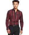 Look sharp in this INC International Concepts shirt with a sleek fit and a modern vertical stripe design. (Clearance)