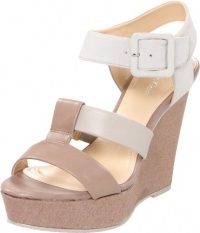 Calvin Klein Women's Ellison Calf/Nubuck Wedge Sandal,Light Taupe,8 M US Calvin Klein Women's Ellison Calf/Nubuck Wedge Sandal,Light Taupe,8 M US