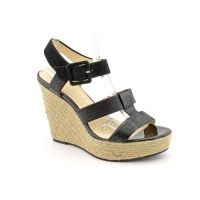 Calvin Klein Women's Ellison Pat Lizard/Nubuck Wedge Sandal,Black,11 M US Calvin Klein Women's Ellison Pat Lizard/Nubuck Wedge Sandal,Black,11 M US
