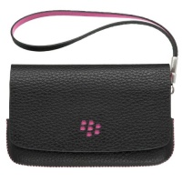 Blackberry ASY-31014-001 Original Leather Folio Pouch Case for Blackberry Torch 9800/9810 - 1 Pack - Bulk Packaging - Black/Pink Blackberry ASY-31014-001 Original Leather Folio Pouch Case for Blackberry Torch 9800/9810 - 1 Pack - Bulk Packaging - Black/Pink