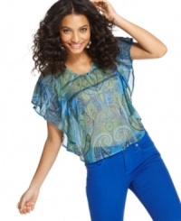 A pretty print adds interest to One World's lightweight layering piece. Pair it with a neutral-colored cami for extra pop! A pretty print adds interest to One World's lightweight layering piece. Pair it with a neutral-colored cami for extra pop!