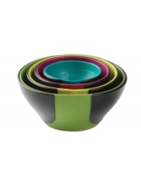 For prep, will travel to the table. Forget about kitchen-only use, these dynamic nesting bowls go from recipe-making to on-the-table servers at a moment's notice, measuring ingredients and acting as a garnish or condiment dish. The unique design creates a spout with just a pinch, keeping ingredients off the floor and where you want them. For prep, will travel to the table. Forget about kitchen-only use, these dynamic nesting bowls go from recipe-making to on-the-table servers at a moment's notice, measuring ingredients and acting as a garnish or condiment dish. The unique design creates a spout with just a pinch, keeping ingredients off the floor and where you want them.