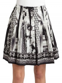 THE LOOKAllover abstract floral printSide zip with hook-and-eye closureFront and back pleatingTonal embroidery along hemTHE FITAbout 19 from waist to hemTHE MATERIAL96% cotton/4% elastaneFully linedCARE & ORIGINDry cleanImportedModel shown is 5'10 (177cm) wearing US size 4. THE LOOKAllover abstract floral printSide zip with hook-and-eye closureFront and back pleatingTonal embroidery along hemTHE FITAbout 19 from waist to hemTHE MATERIAL96% cotton/4% elastaneFully linedCARE & ORIGINDry cleanImportedModel shown is 5'10 (177cm) wearing US size 4.