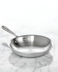 Sear, scramble or fry with the superior performance of this All-Clad fry pan. 3-ply bonded construction combines a handsome brushed aluminum exterior, a pure aluminum core and an easy-to-clean 18/10 stainless steel cooking surface for impressive aesthetics and exemplary heat distribution. Lifetime warranty. Sear, scramble or fry with the superior performance of this All-Clad fry pan. 3-ply bonded construction combines a handsome brushed aluminum exterior, a pure aluminum core and an easy-to-clean 18/10 stainless steel cooking surface for impressive aesthetics and exemplary heat distribution. Lifetime warranty.