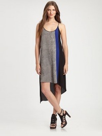 Bold colorblock chiffon against graphic prints all in an easy-fit sheath.Spaghetti strapsScoopneckAsymmetrical hemModified racerbackAbout 19 from natural waistPolyesterDry cleanImportedModel shown is 5'9 (175cm) wearing US size Small. Bold colorblock chiffon against graphic prints all in an easy-fit sheath.Spaghetti strapsScoopneckAsymmetrical hemModified racerbackAbout 19 from natural waistPolyesterDry cleanImportedModel shown is 5'9 (175cm) wearing US size Small.