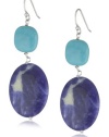 Sterling Silver Turquoise and Sodalite Drop Earrings