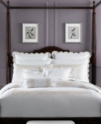 Martha Stewart Trousseau 300T Embroidered Wheat (White/Beige) King Sheet Set Martha Stewart Trousseau 300T Embroidered Wheat (White/Beige) King Sheet Set