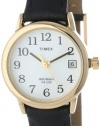 Timex Women's T2H341 Easy Reader Black Leather Strap Watch