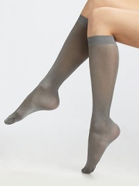 These semi-sheer socks feature a soft metallic sheen. Solid cuffFlat toe seam94% polyamide/6% elastaneMachine washImported These semi-sheer socks feature a soft metallic sheen. Solid cuffFlat toe seam94% polyamide/6% elastaneMachine washImported