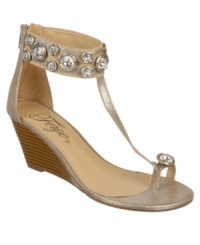 The type of shoe that you only hear about. With a sexy toe ring and jeweled ankle, Fergie's Grapevine wedges are the perfect sandal for the girl who keeps 'em talking. The type of shoe that you only hear about. With a sexy toe ring and jeweled ankle, Fergie's Grapevine wedges are the perfect sandal for the girl who keeps 'em talking.