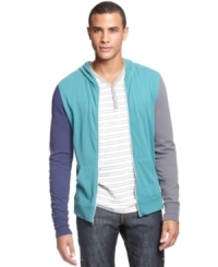 Stay on-trend this season with this colorblocked zip up hoodie from Alternative Apparel. Stay on-trend this season with this colorblocked zip up hoodie from Alternative Apparel.