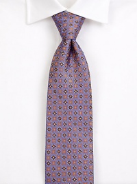 EXCLUSIVELY OURS. Precisely cut and woven from fine Italian silk, this patterned dress essential adds a polished finish to your suiting staples.About 3½ wideSilkDry cleanMade in Italy EXCLUSIVELY OURS. Precisely cut and woven from fine Italian silk, this patterned dress essential adds a polished finish to your suiting staples.About 3½ wideSilkDry cleanMade in Italy