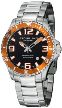 Stuhrling Original Men's 395.33I117 Aquadiver Regatta Champion Professional Diver Swiss Quartz Date Orange Bezel Watch Stuhrling Original Men's 395.33I117 Aquadiver Regatta Champion Professional Diver Swiss Quartz Date Orange Bezel Watch