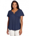 Lucky Brand Women's Plus-Size Marina Ruched Sleeve Top