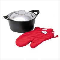All-Clad Cast Aluminum 5-1/2-Quart Dutch Oven with Two Oven Mitts All-Clad Cast Aluminum 5-1/2-Quart Dutch Oven with Two Oven Mitts