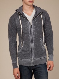 Alternative Apparel Burnout Fleece Raglan Zip Up Hoodie - Navy