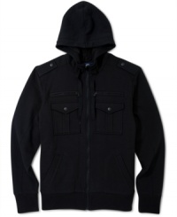 Take your style to its peak with this sherpa lined hooded jacket from American Rag.