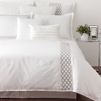 This bedskirt completes the Ogee bedding collection. This bedskirt completes the Ogee bedding collection.