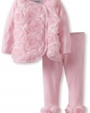 Mud Pie Baby-Girls Newborn Rosette Kimono Set, Pink, 9-12 Months