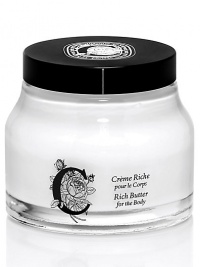 A sumptuous blend of choice ingredients, rich butter combines the renowned soothing properties of rose floral water with the radiance boosting effects of organic honey and the long-term protection of argan oil which nourishes even the driest, sensitive skin.It leaves the skin glowing and delicately perfumed. Does not contain parabens, synthetic coloring agents or sulfates. Glass jar with black Bakelite screw cap. A sumptuous blend of choice ingredients, rich butter combines the renowned soothing properties of rose floral water with the radiance boosting effects of organic honey and the long-term protection of argan oil which nourishes even the driest, sensitive skin.It leaves the skin glowing and delicately perfumed. Does not contain parabens, synthetic coloring agents or sulfates. Glass jar with black Bakelite screw cap.
