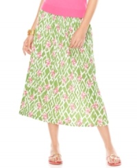 Add a bright punch to your wardrobe with this Charter Club skirt. Just pair it with a simple tee and sandals for a no-fuss look! Add a bright punch to your wardrobe with this Charter Club skirt. Just pair it with a simple tee and sandals for a no-fuss look!