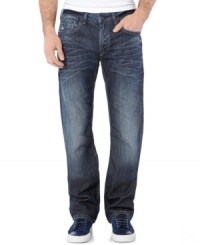 Switch out your classic pair for the sleek straight leg styling of these modern jeans from Buffalo David Bitton. Switch out your classic pair for the sleek straight leg styling of these modern jeans from Buffalo David Bitton.