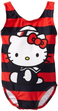 Hello Kitty Girls 2-6X Nautical One Piece Toddler, Red/Nany, 2T Hello Kitty Girls 2-6X Nautical One Piece Toddler, Red/Nany, 2T