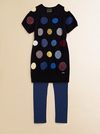 She'll go dotty for this cozy sweater dress featuring tiny Fendi logos and bold hues.Ribbed crewneckShort sleeves with ribbed cuffsPull-on style47% virgin wool/30% viscose/15% polyamide/8% cashmereDry cleanMade in Italy of imported fabric She'll go dotty for this cozy sweater dress featuring tiny Fendi logos and bold hues.Ribbed crewneckShort sleeves with ribbed cuffsPull-on style47% virgin wool/30% viscose/15% polyamide/8% cashmereDry cleanMade in Italy of imported fabric