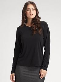 Lightweight and luxurious, this fine silk top can be layered or worn alone. Crew neckline Hand wash Imported Lightweight and luxurious, this fine silk top can be layered or worn alone. Crew neckline Hand wash Imported