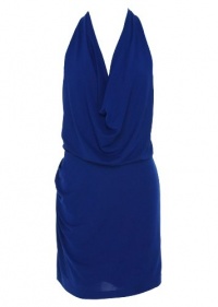 BCBGMaxazria Draped Neck T-Back Dress Royal Blue Large BCBGMaxazria Draped Neck T-Back Dress Royal Blue Large