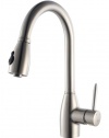 Kraus KPF-2130-SD20 Single Lever Pull Out Kitchen Faucet and Soap Dispenser, Stainless Steel